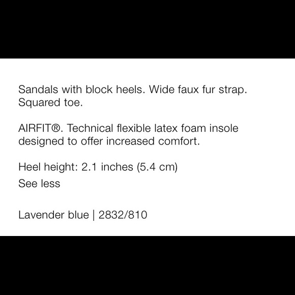 Zara New Blue Faux Fur Block Heels Squared Toe Sandals Shoes, size 8, nwt - Picture 5 of 6